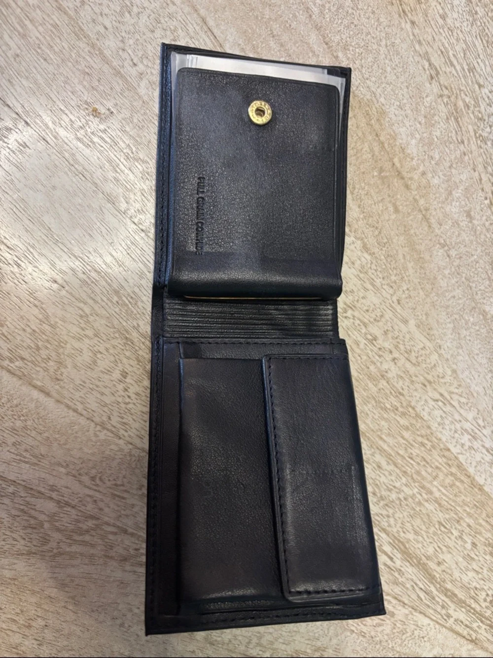 Buxton Black Genuine Leather Card & Key Wallet